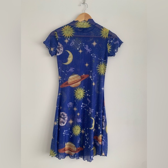 Horoscopez by Dolls Kill - navy blue mesh celestial dress - Picture 9 of 10